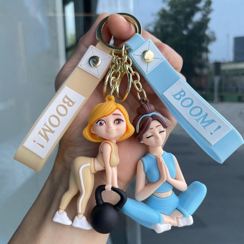 Yoga Fitness Gifts - Cartoon Creativity Cute Yoga Girl Silicone