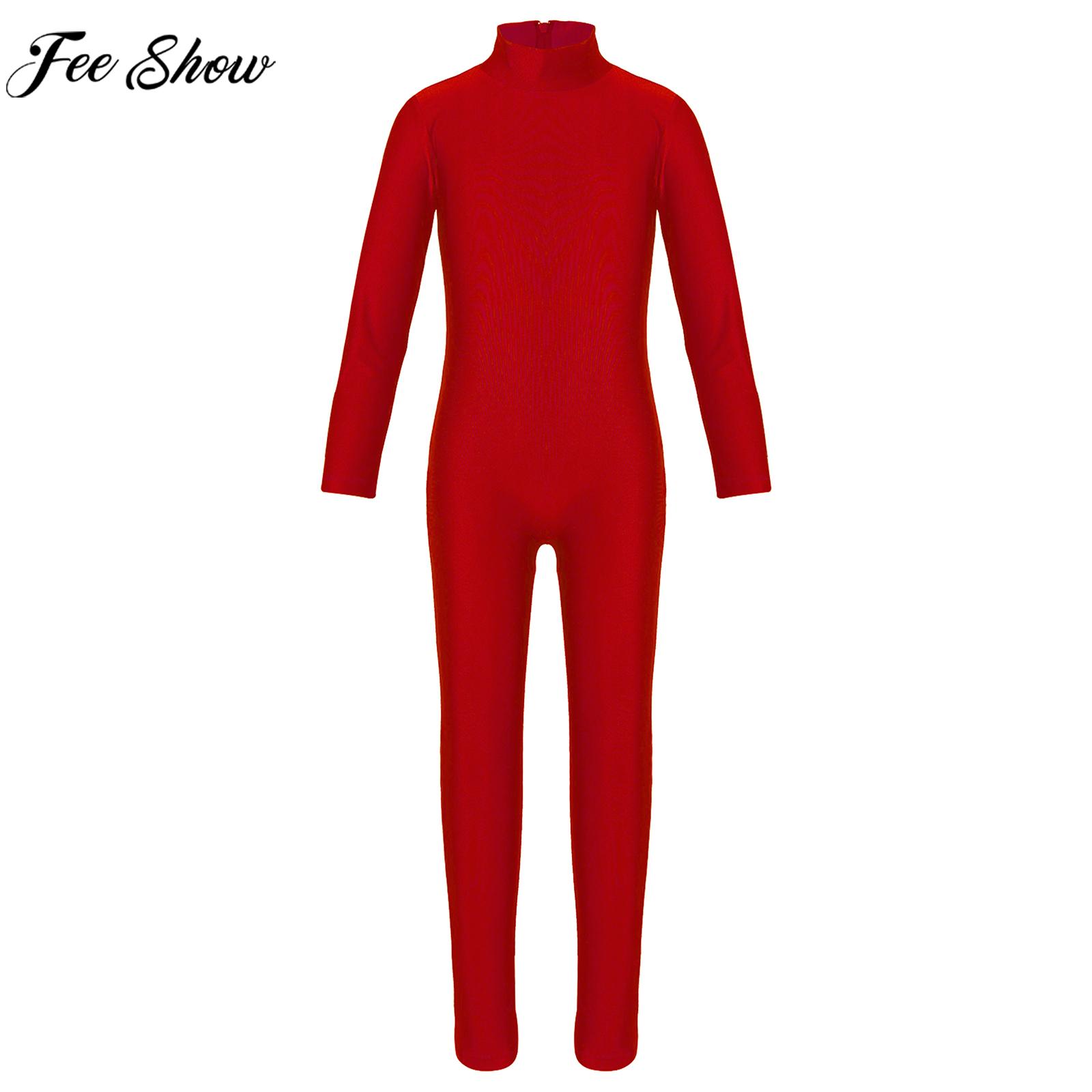 Yoga Fitness Jumpsuit - Kids Girl Long Sleeve Zipper Ballet