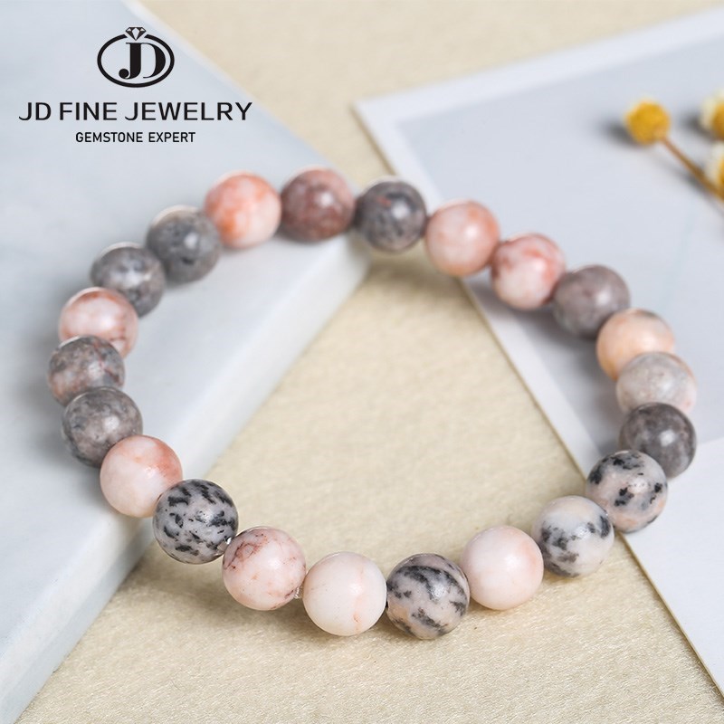 Yoga Fitness Gifts - JD Natural Pink Zebra Jaspers Stone