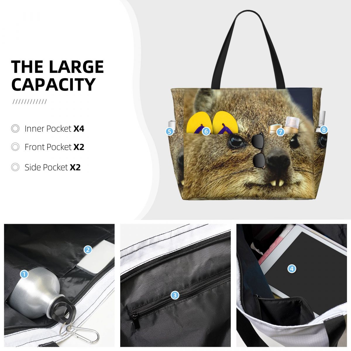 Rock Hyrax Photo Beach Tote Ba - огляд і ціна Yoga Fitness Gym Photos