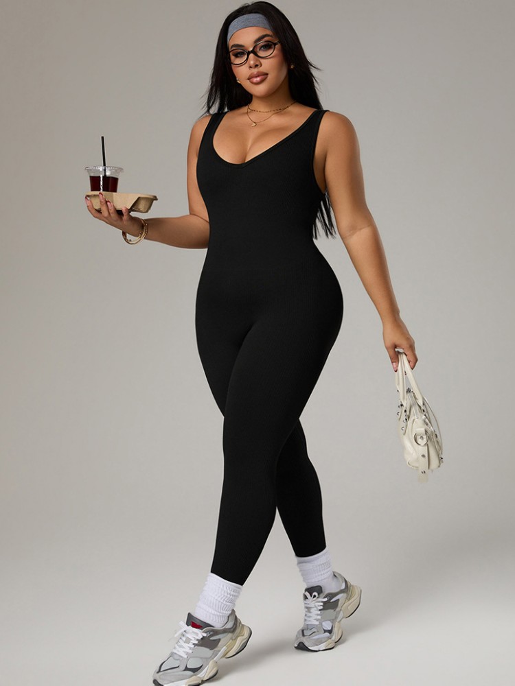 Plus Size Women's Tracksuit Gy - огляд і ціна Yoga Fitness Jumpsuit
