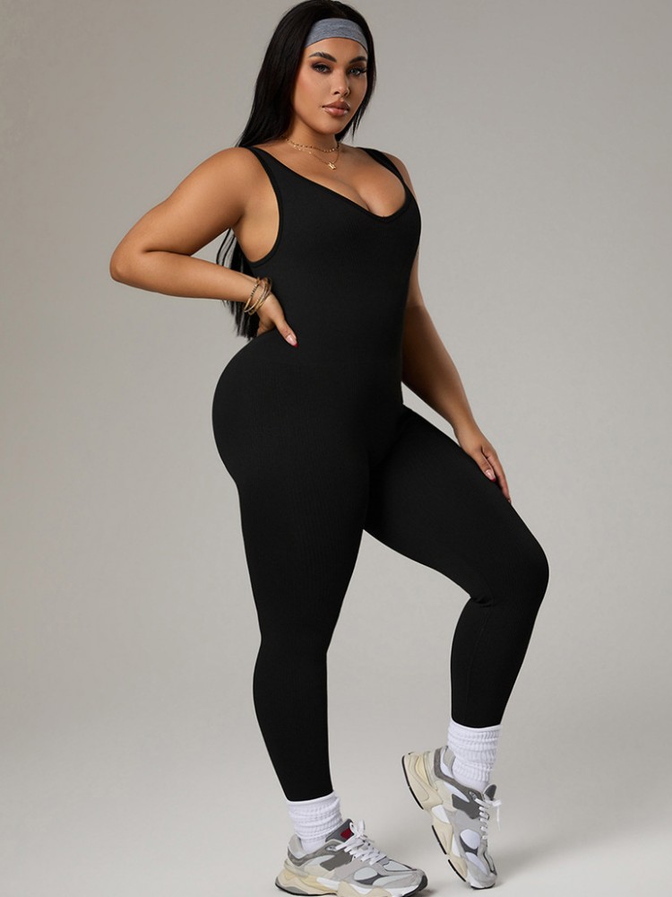 Plus Size Women's Tracksuit Gy - огляд і ціна Yoga Fitness Jumpsuit