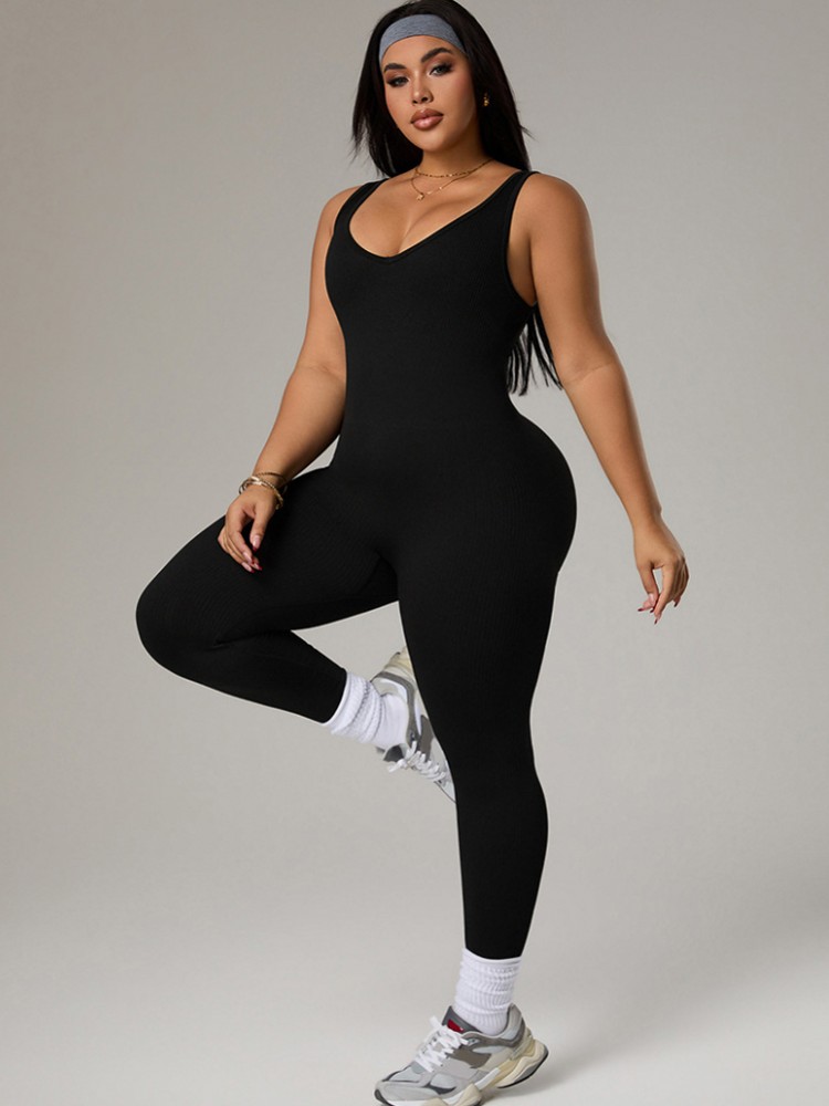 Plus Size Women's Tracksuit Gy - огляд і ціна Yoga Fitness Jumpsuit